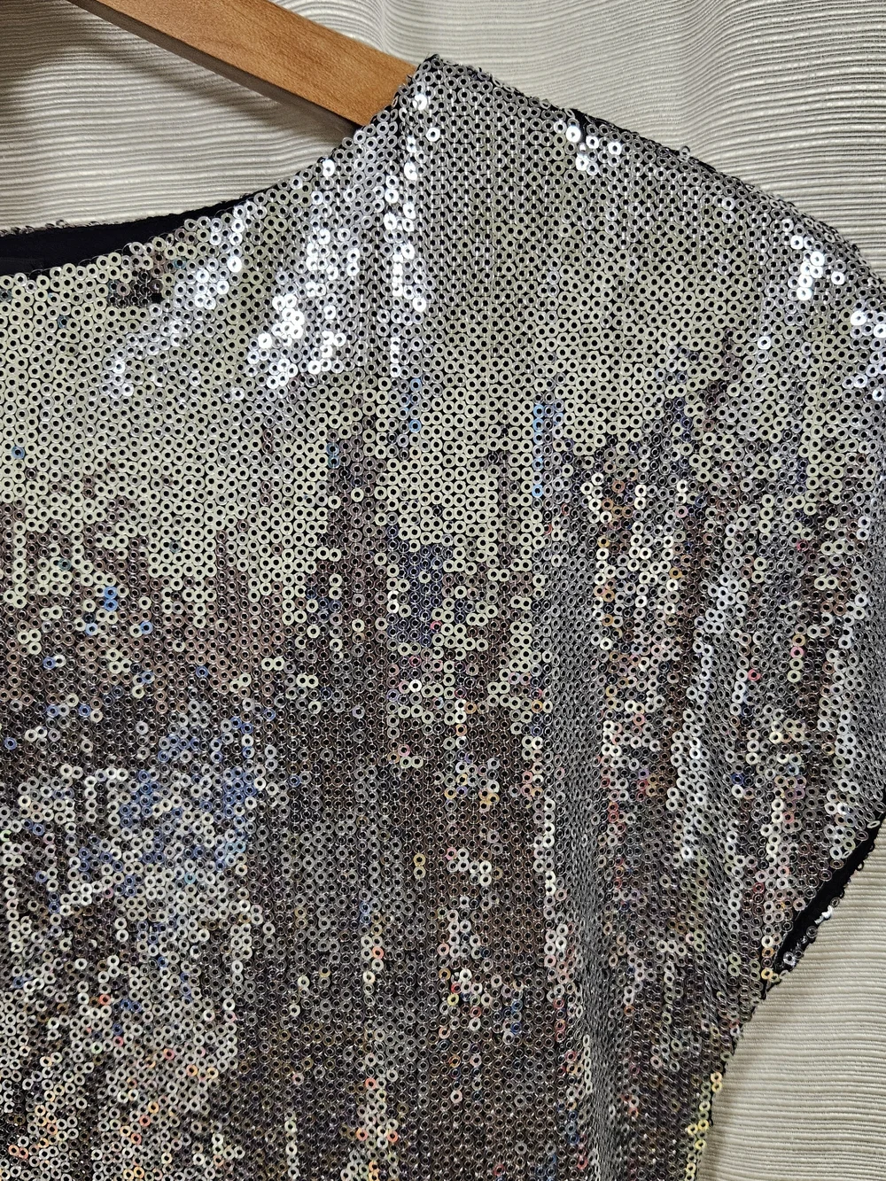 Silver Sequin Women's Cocktail Top UK 12